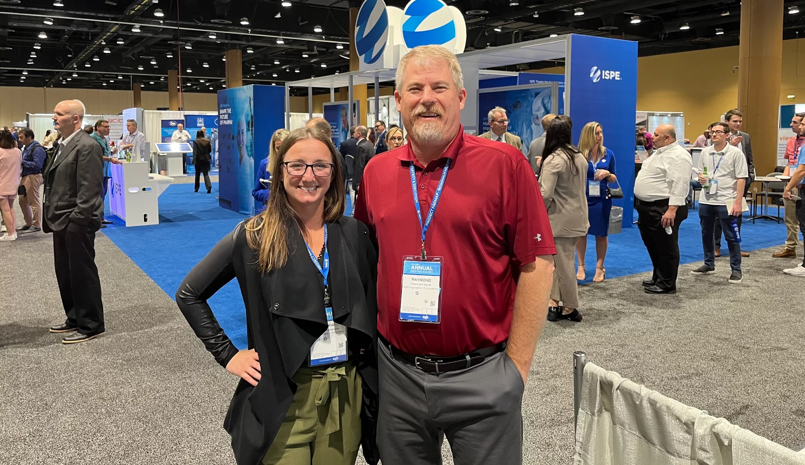 Two of our team members at the ISPE Annual Meeting Expo learning about upcoming trends in the industry.  2022/11/Ray-Maria-@-ISPE-Annual-Expo.png 